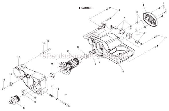 Page F Diagram and Parts List for TS1352  Ryobi Miter Saw