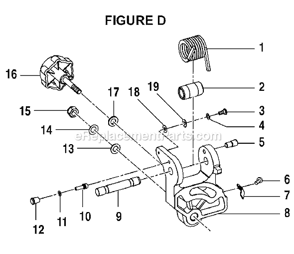 Page D Diagram and Parts List for TS13551  Ryobi Miter Saw