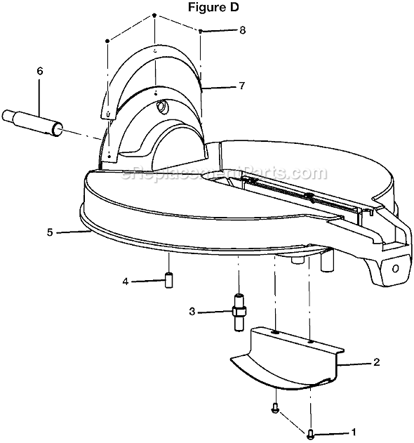Page D Diagram and Parts List for TS13552DXL  Ryobi Miter Saw