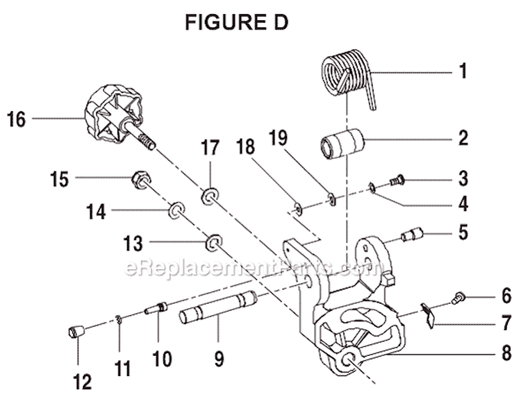 Page D Diagram and Parts List for TS1550  Ryobi Miter Saw