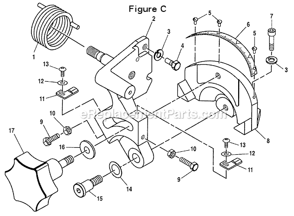 Page C Diagram and Parts List for TS230  Ryobi Miter Saw