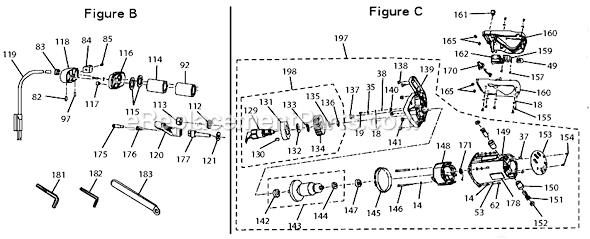 Page B Diagram and Parts List for TSS100L  Ryobi Miter Saw