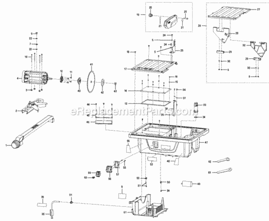 Page A Diagram and Parts List for WS7211  Ryobi Tile Saw