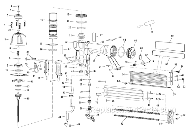 Page A Diagram and Parts List for YN200BND  Ryobi Nailer