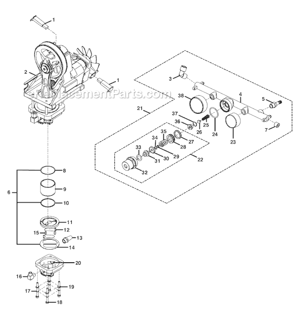 Page B Diagram and Parts List for YN301PL  Ryobi Compressor