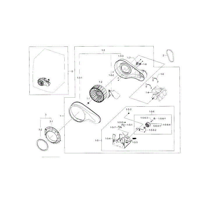 Motor Diagram and Parts List for DV331AGR XAA-01 Samsung Dryer