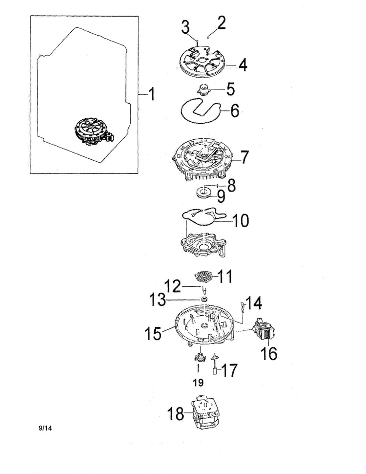 Pump Assy Diagram and Parts List for DMT300RFS XAA Samsung Dishwasher
