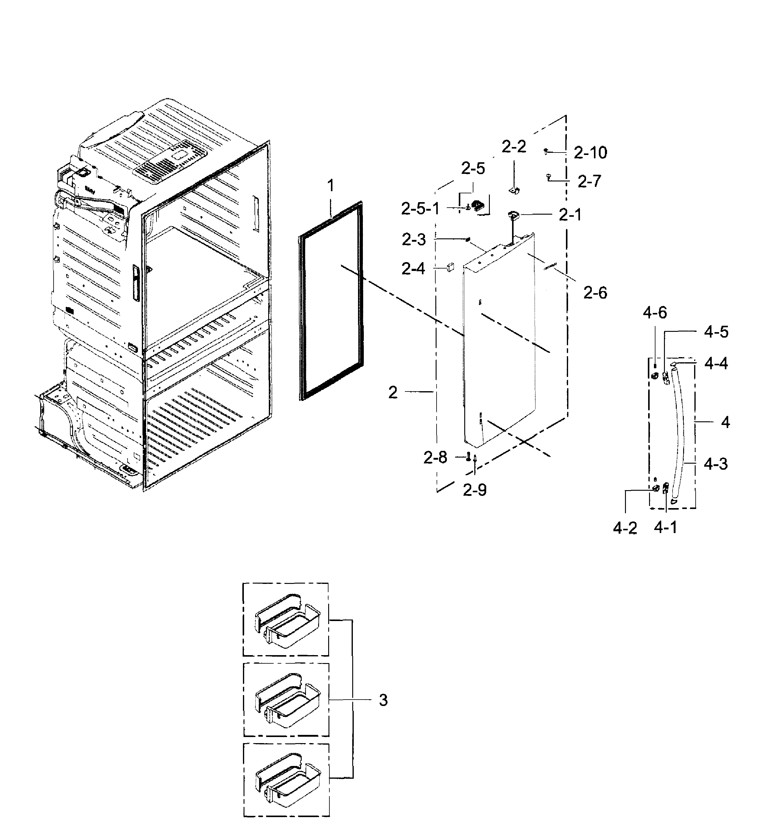 Fridge Door R Diagram and Parts List for RF28HMEDBSR AA-0010 Samsung Refrigerator