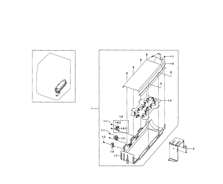 Duct Heater Diagram and Parts List for DV5471AEP XAA-0004 Samsung Dryer