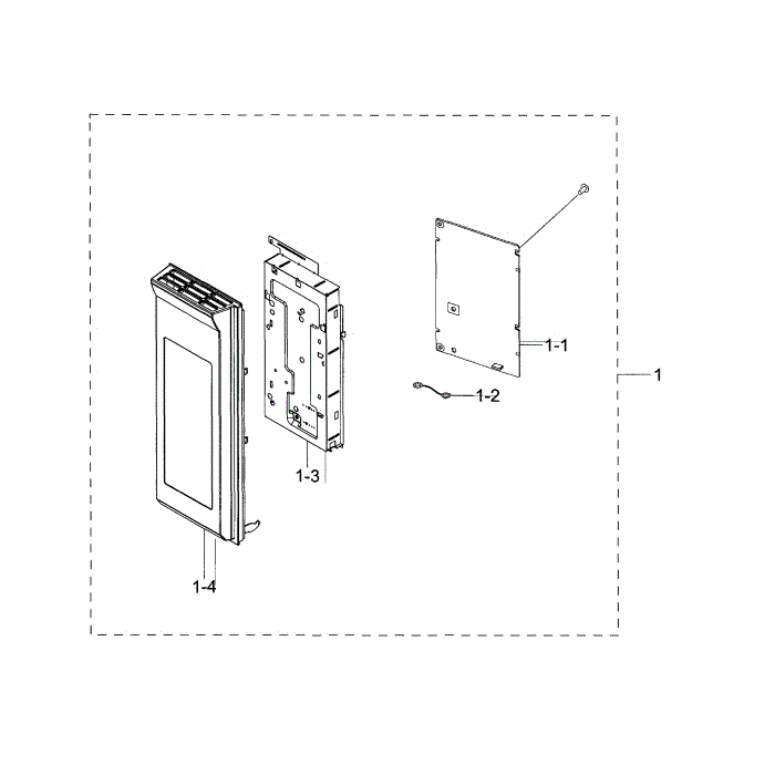 Control Box Diagram and Parts List for ME21H9900AS AA-00 Samsung Microwave