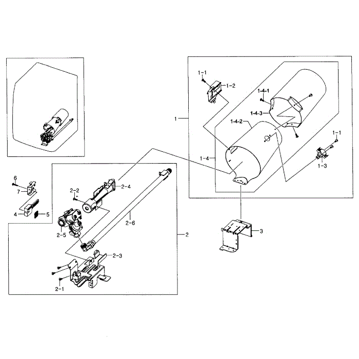 Burner Assembly Diagram and Parts List for DV457GVGSWR AA-02 Samsung Dryer