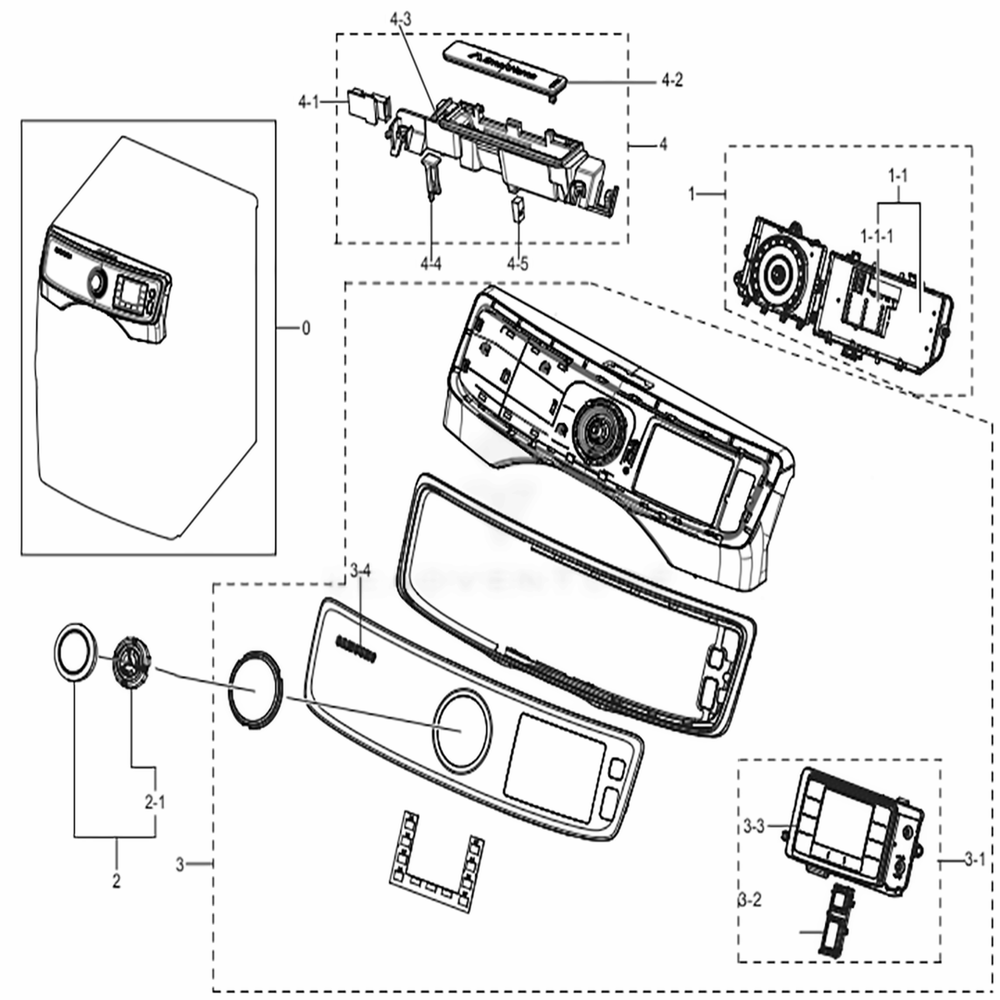 Assembly Panel Control Diagram and Parts List for DV45K6500GV (A3)(0001) Samsung Dryer