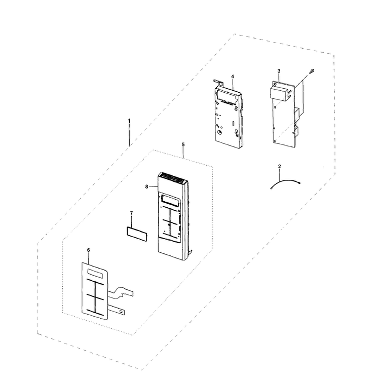 Control Box Diagram and Parts List for SMH1927W XAA-0001 Samsung Microwave