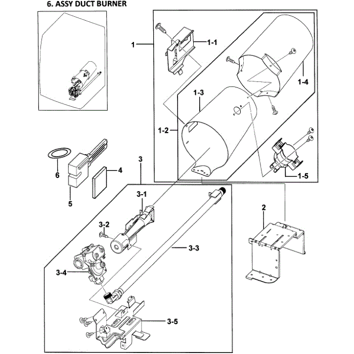Heater Assembly Diagram and Parts List for DV338AGB XAA-00 Samsung Dryer