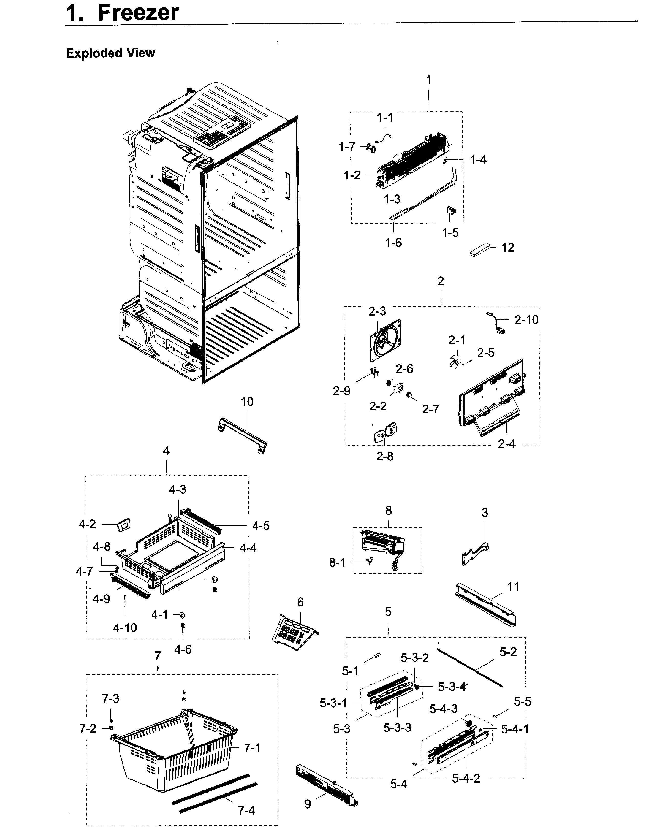 Freezer Diagram and Parts List for RF28HDEDPBC AA-0006 Samsung Refrigerator