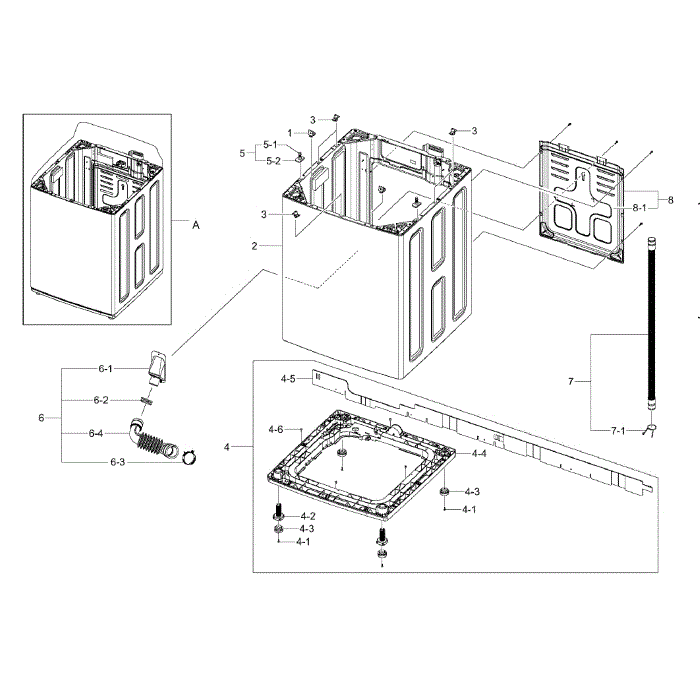 Frame Diagram and Parts List for WA456DRHDWR AA-00 Samsung Washer