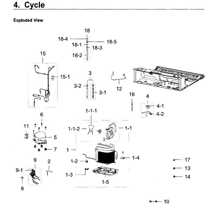 Cycle Diagram and Parts List for RF22K9581SR AA-01 Samsung Refrigerator