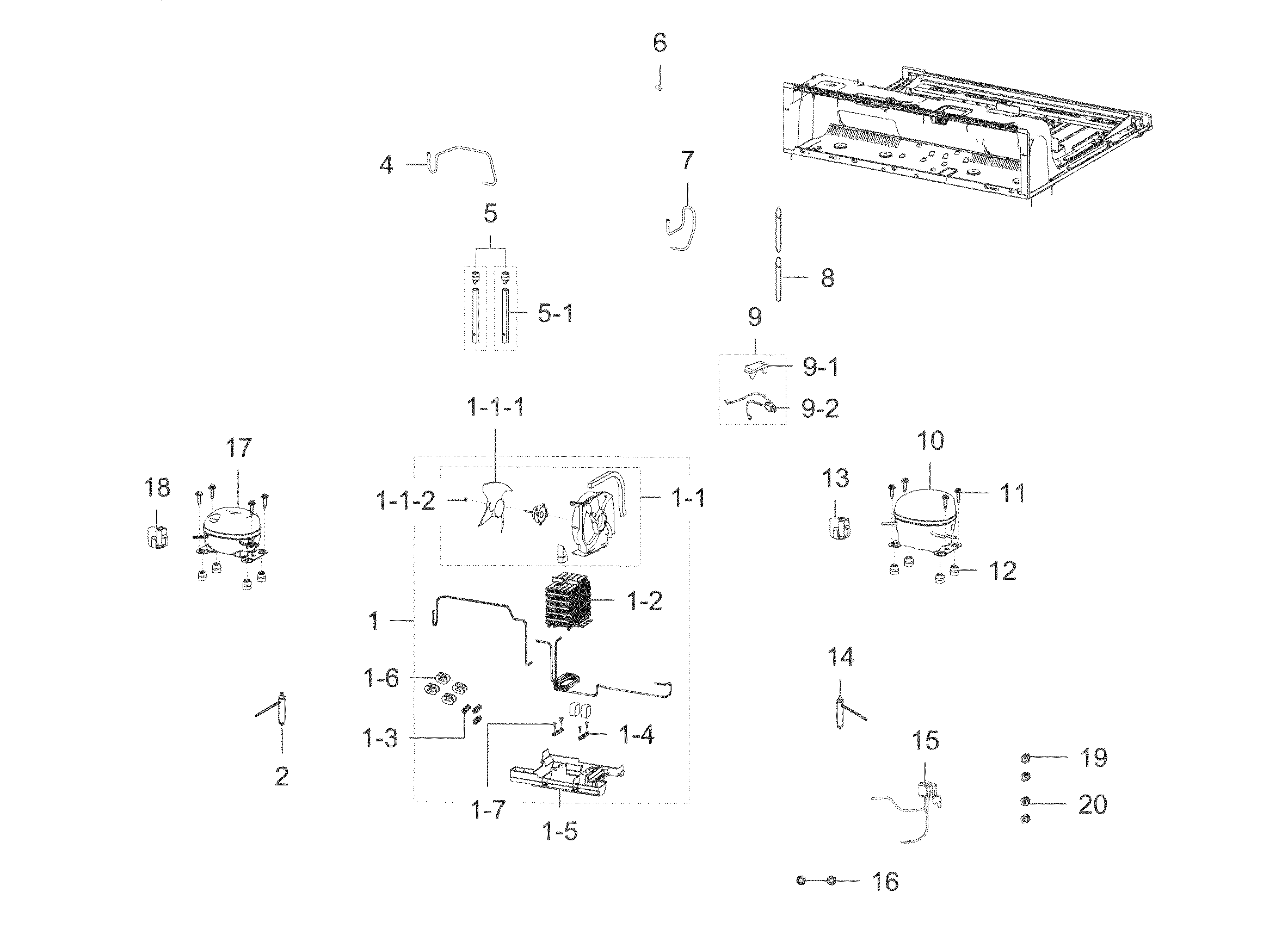 Cycle Diagram and Parts List for RF23J9011SG AA-0004 Samsung Refrigerator