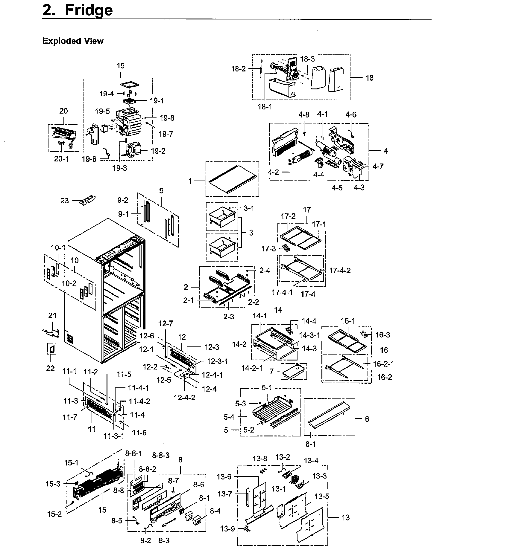 Fridge Diagram and Parts List for RF24J9960S4 AA-0004 Samsung Refrigerator