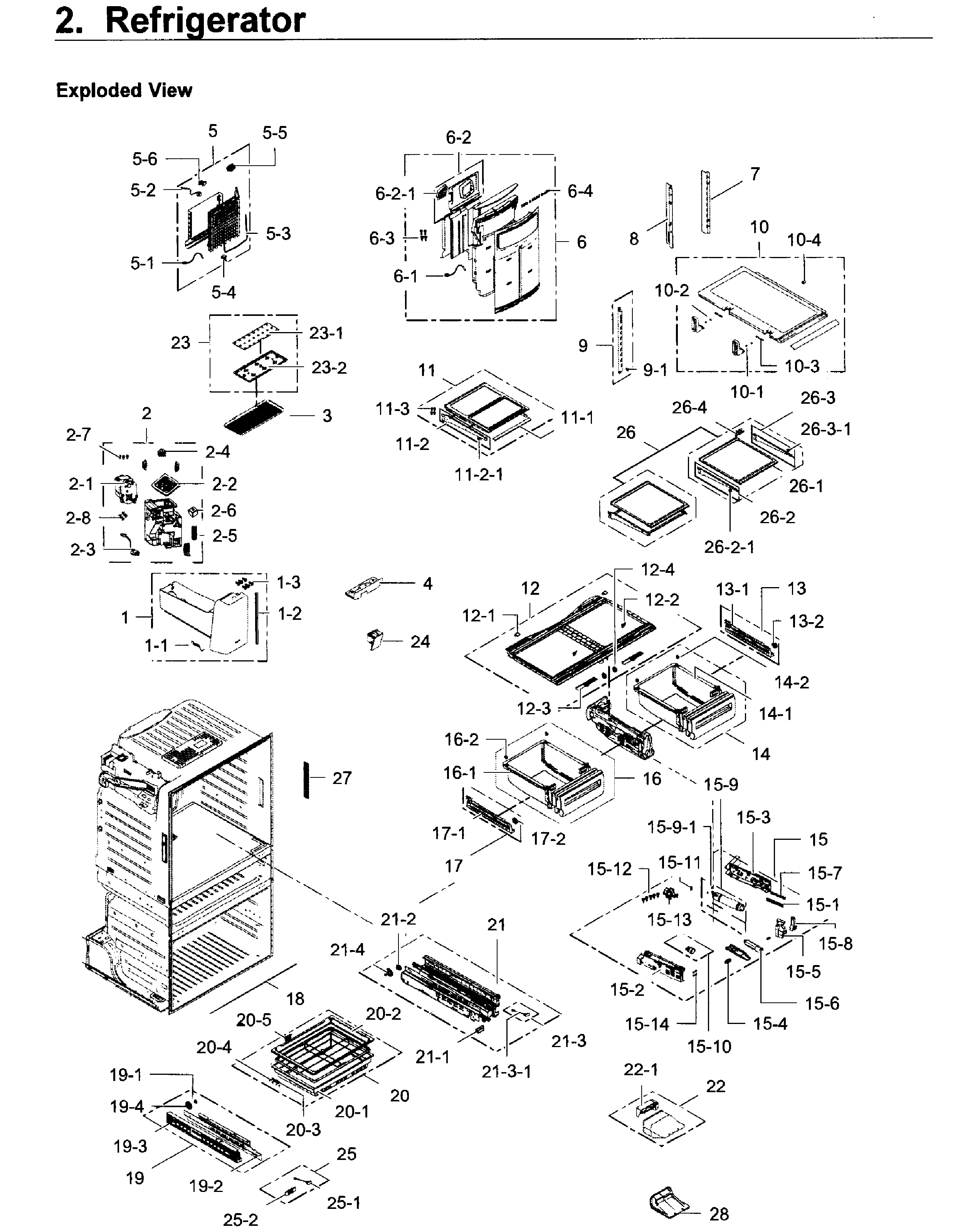 Refrigerator Diagram and Parts List for RF28JBEDBSR AA-0005 Samsung Refrigerator