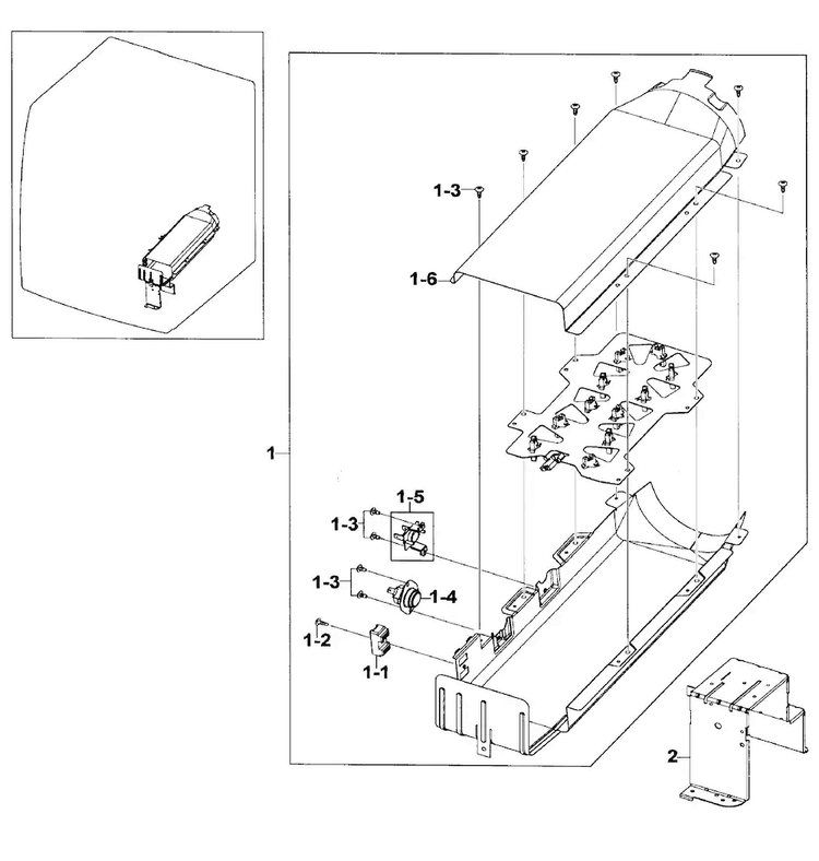 Heater Assy Diagram and Parts List for DV520AEP XAA-0000 Samsung Dryer