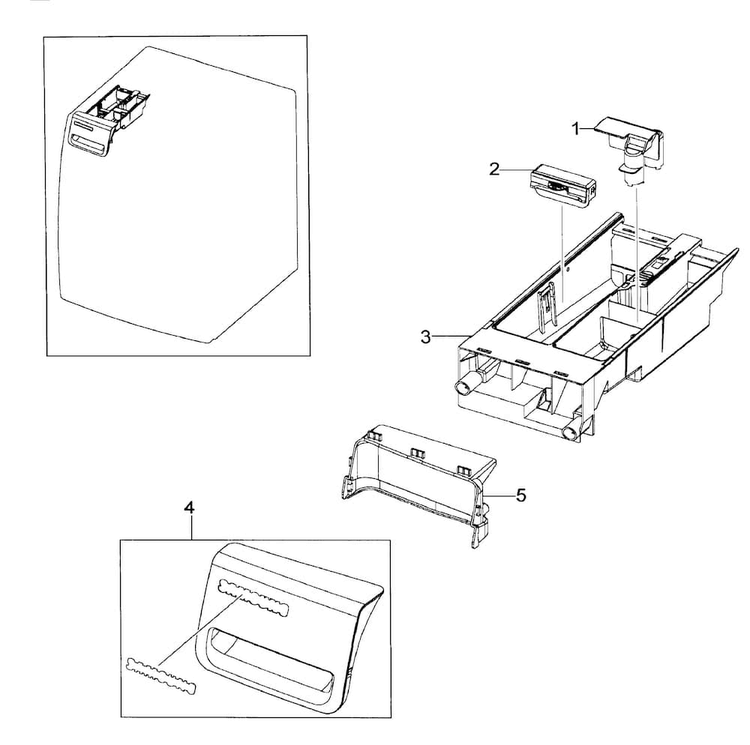 Drawer Diagram and Parts List for WF218ANW XAA-0000 Samsung Washer