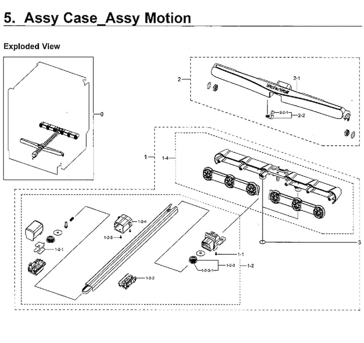 Motion Case Diagram and Parts List for DW80H9970US AA-0002 Samsung Dishwasher