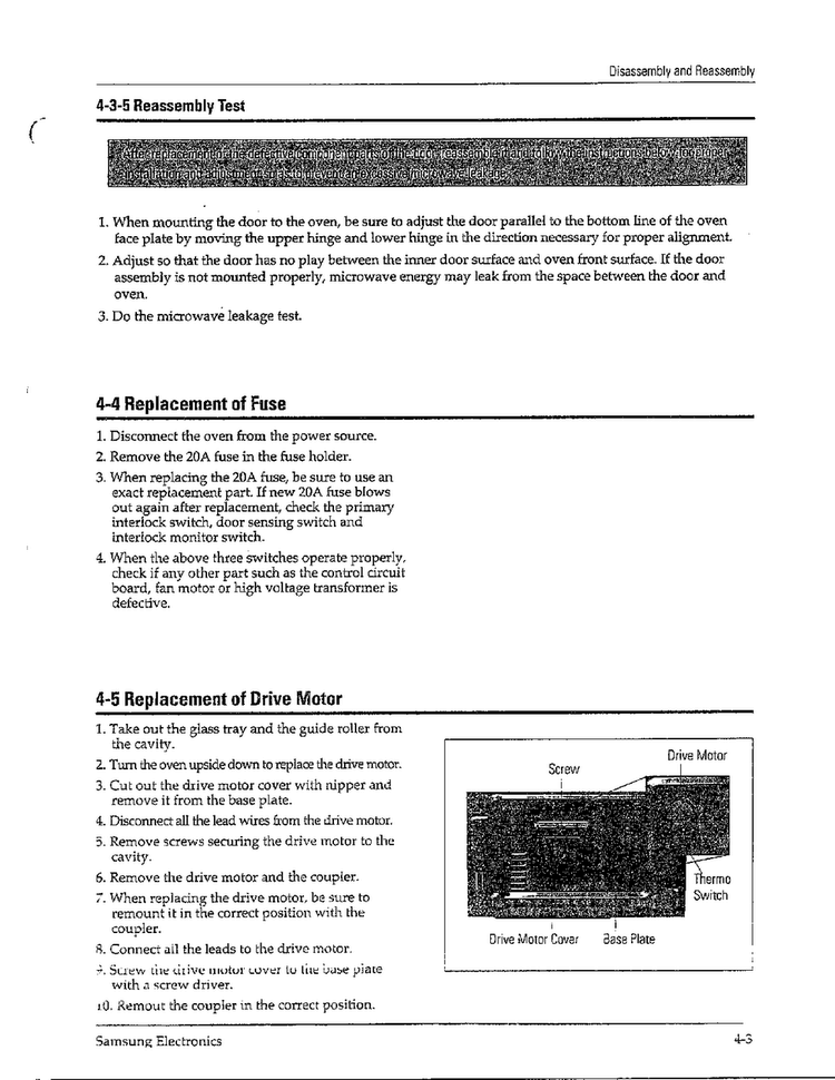 Replacement Of Door Assembly Page 2 Diagram and Parts List for MW6580W XAA Samsung Microwave