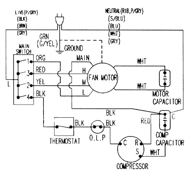 Wiring Information Diagram and Parts List for AW1400A XAA Samsung Air Conditioner