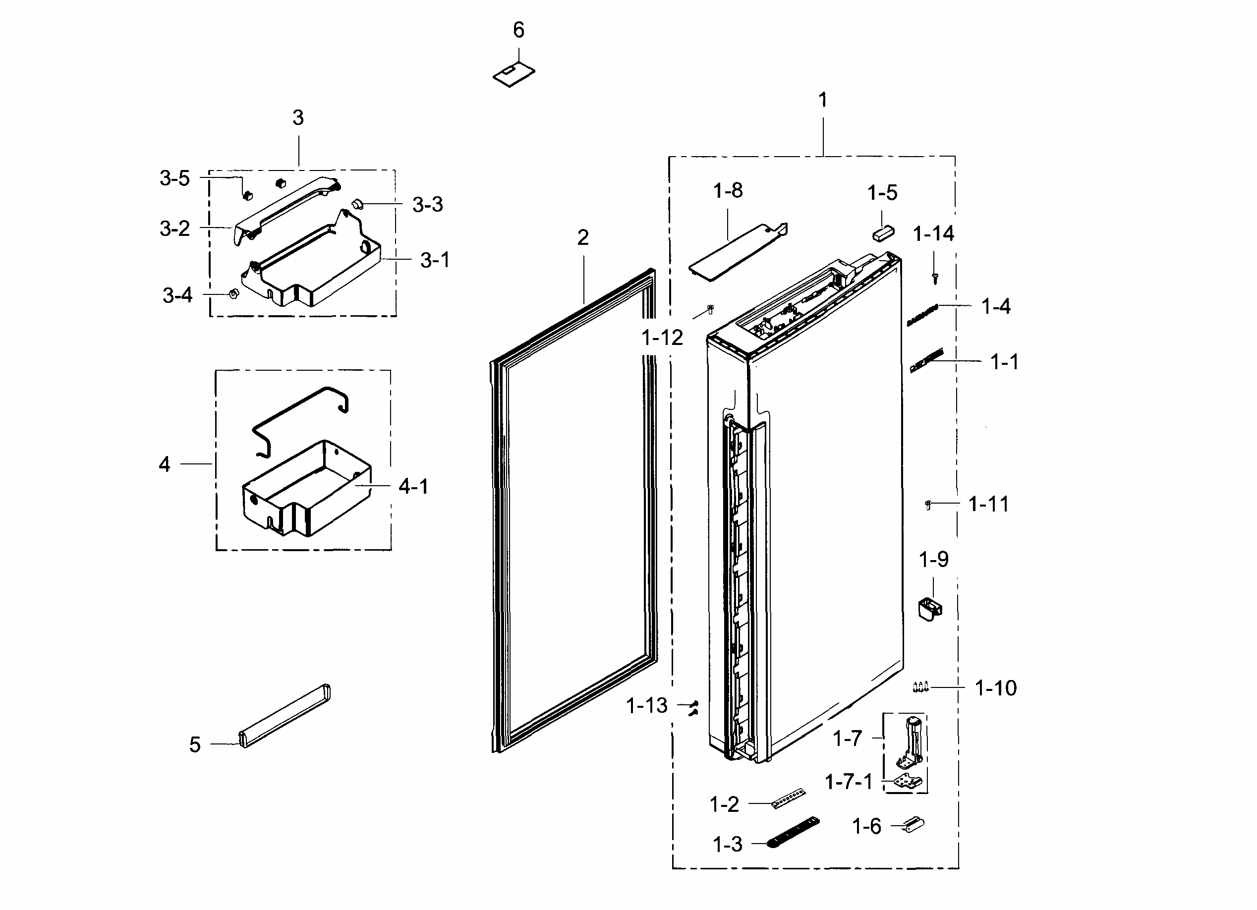 Frdige Door R Diagram and Parts List for RF24J9960S4 AA-0001 Samsung Refrigerator