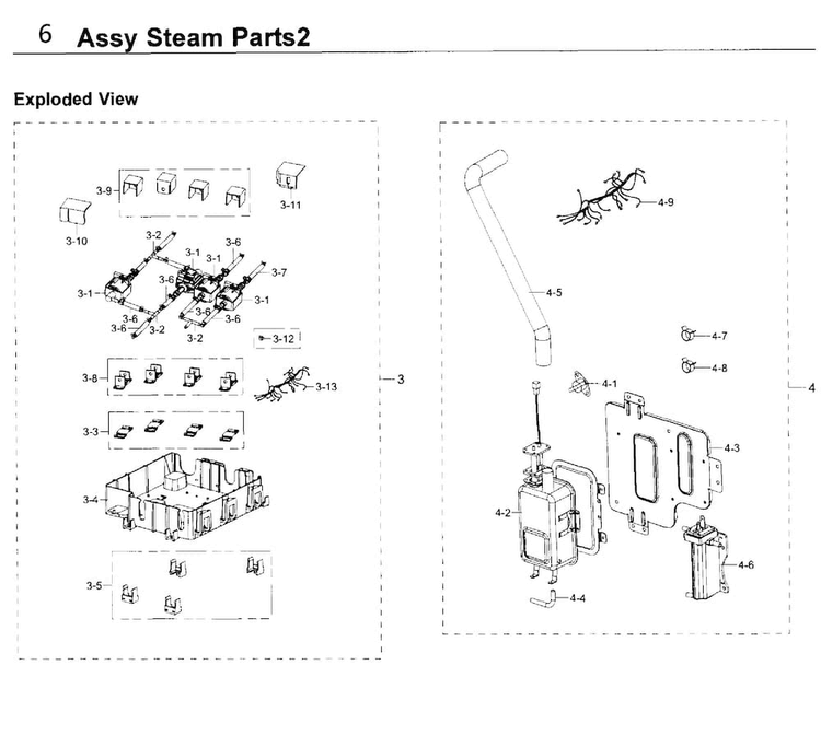 Steam Parts 2 Diagram and Parts List for NV51K7770SG AA-0000 Samsung Wall Oven