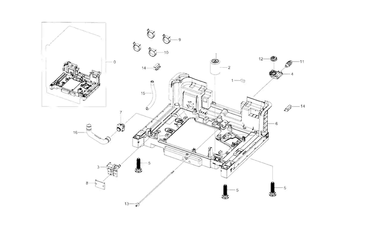 Base Diagram and Parts List for DW80H9940US AA-0000 Samsung Dishwasher