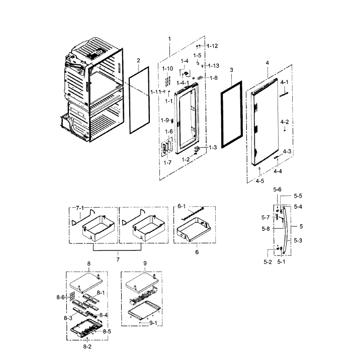 Right Door Diagram and Parts List for RF28JBEDBSG AA-00 Samsung Refrigerator