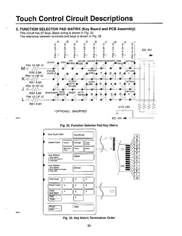 Touch Control Circuit Descriptions Page 5 Diagram and Parts List for MW5620T XAA Samsung Microwave