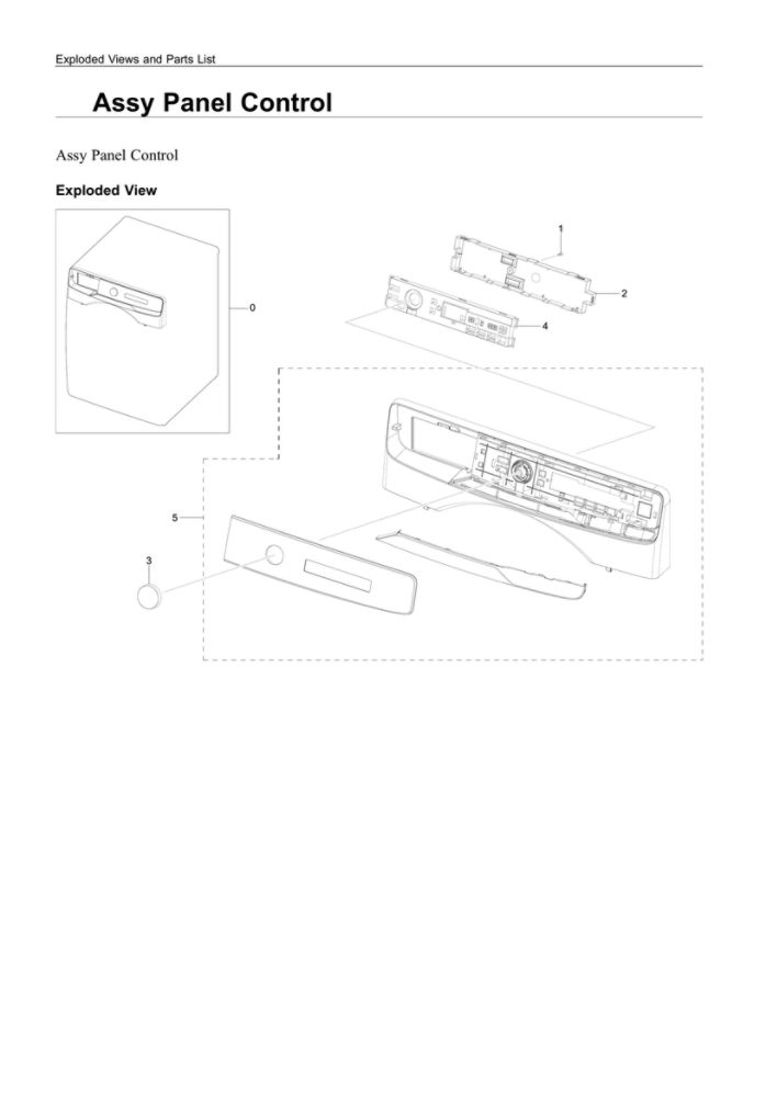 Control Panel Assembly Diagram and Parts List for WF50A8800AV US-00 Samsung Washer