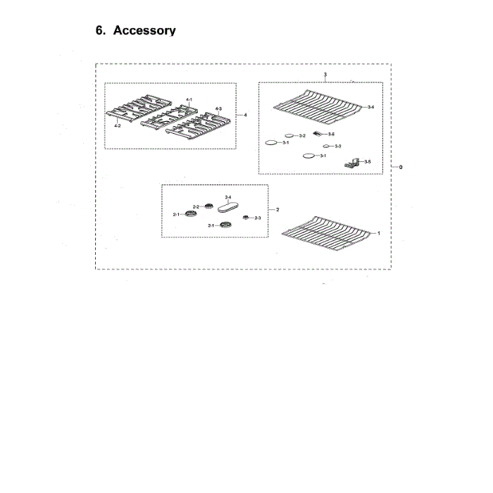 Accessory Diagram and Parts List for NX58M6630SS AA-00 Samsung Range
