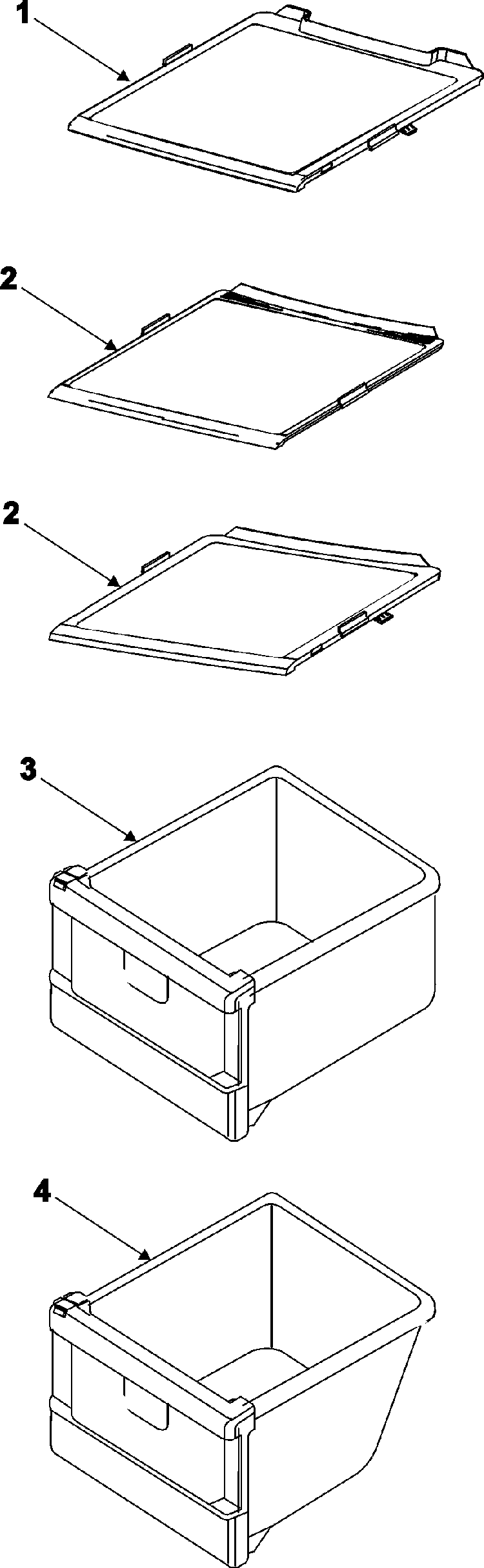 Freezer Shelves Diagram and Parts List for RS2666SW XAA Samsung Refrigerator