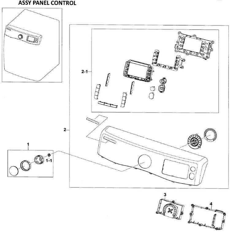 Control Panel Diagram and Parts List for DV520AEW XAA-0001 Samsung Dryer