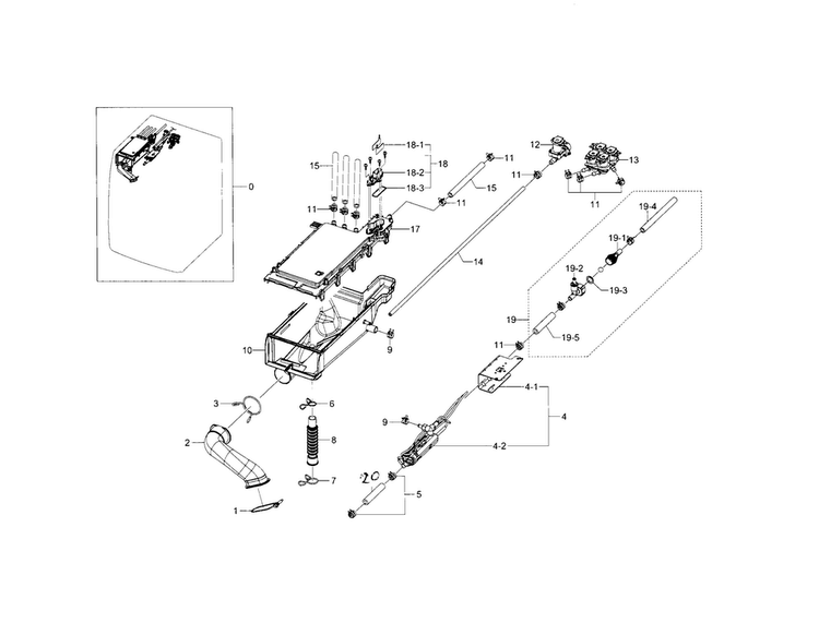 Housing-drawer Diagram and Parts List for WF448AAE XAA-0000 Samsung Washer