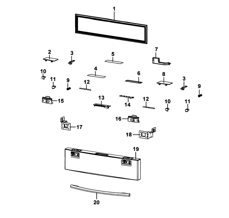 Flexzone Door Diagram and Parts List for RF4287HAPN XAA-0001 Samsung Refrigerator