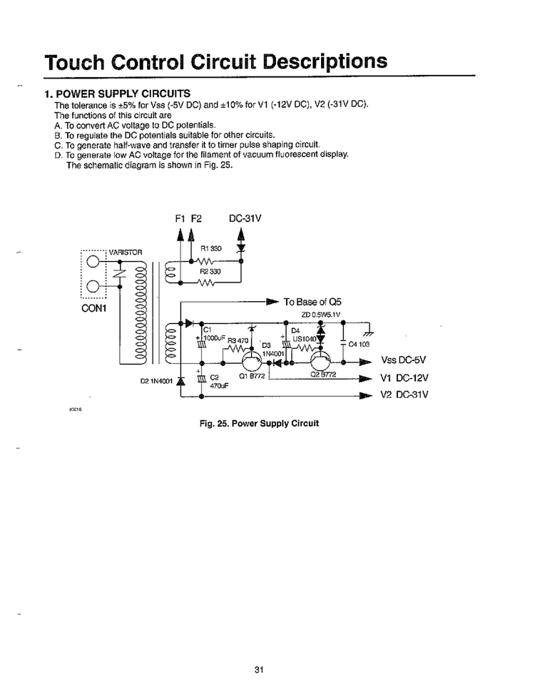 Touch Control Circuit Descriptions Diagram and Parts List for MW5620T XAA Samsung Microwave
