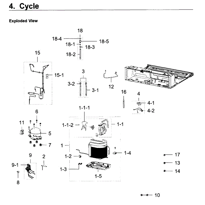 Cycle Diagram and Parts List for RF22K9581SG AA-01 Samsung Refrigerator