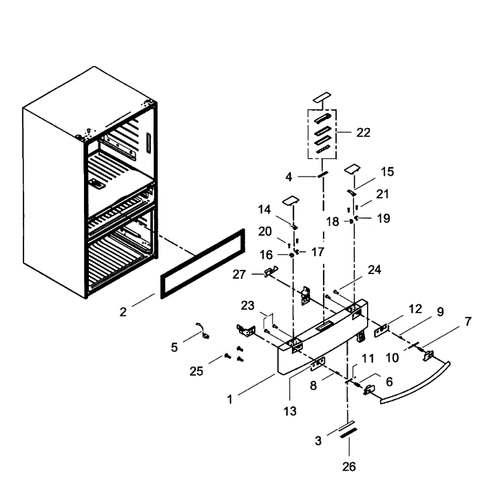 Flexzone Door Diagram and Parts List for RF24FSEDBSR AA-00 Samsung Refrigerator