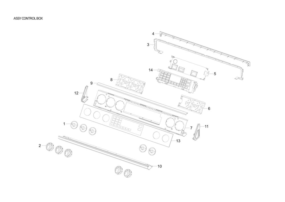 Control Box Assembly Diagram and Parts List for NX60T8511SS AA-00 Samsung Range