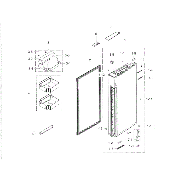 Fridge Door R Diagram and Parts List for RF34H9950S4 (AA)(0002) Samsung Refrigerator
