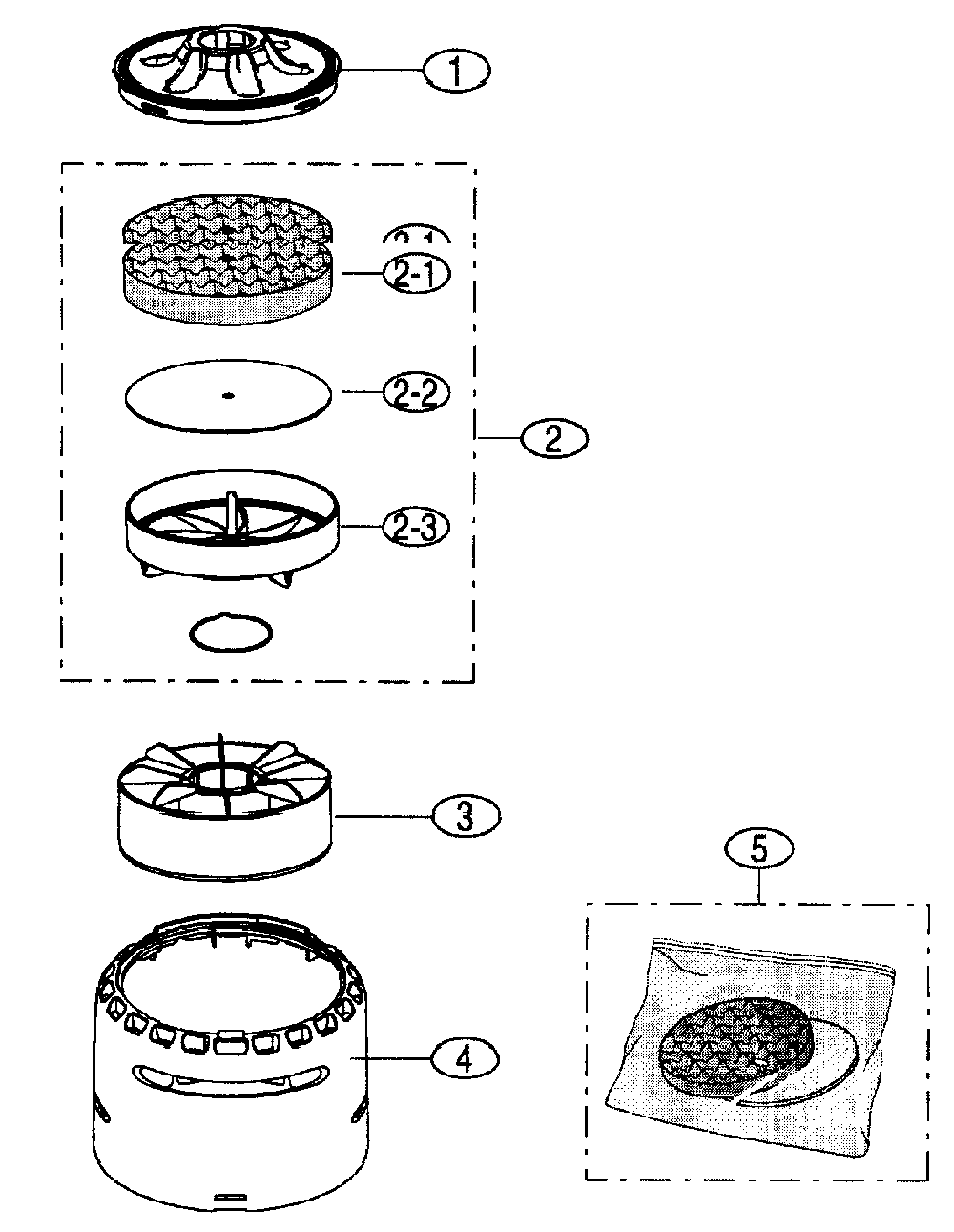 Filter assy Diagram and Parts List for 40139035  Samsung Upright Vacuum