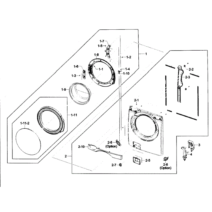 Front Panel Diagram and Parts List for WF431ABP XAA-01 Samsung Washer