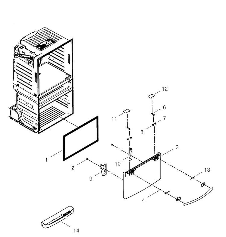 Freezer Door Diagram and Parts List for RF4267HARS XAA-0001 Samsung Refrigerator