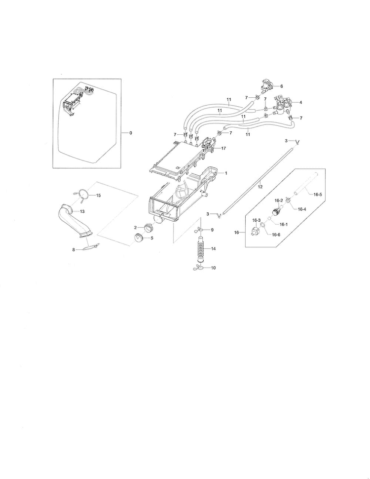 Housing Drawer Diagram and Parts List for WF461ABP XAA-0001 Samsung Washer