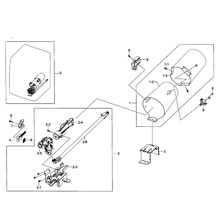 Heater Assembly Diagram and Parts List for DV456GWHDWR AA-01 Samsung Dryer